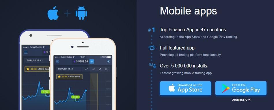 ExpertOption Online Trading Platform mobile apps