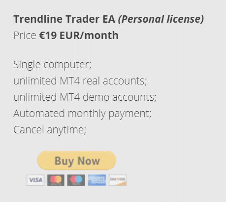 Trendline Trader EA chart offer