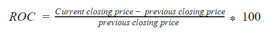 The formula to measure ROC is