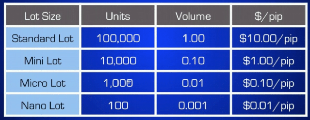 How we express lots in forex