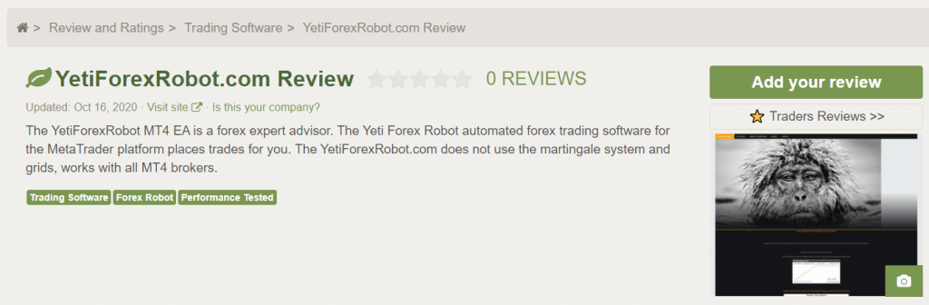 Yeti Forex Robot People’s feedback