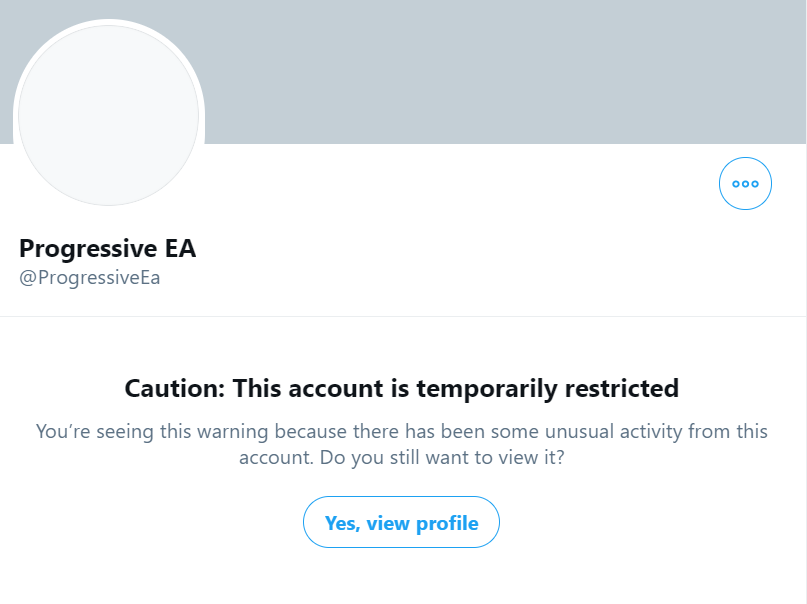 Progressive EA Twitter account