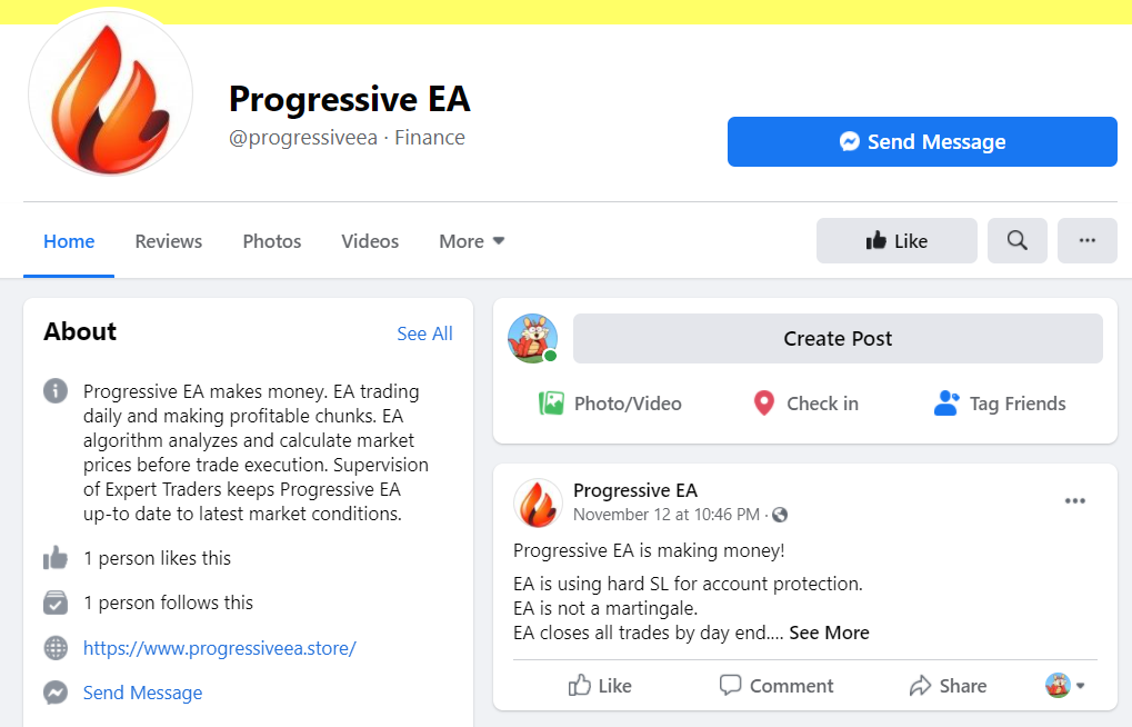 Progressive EA FB page