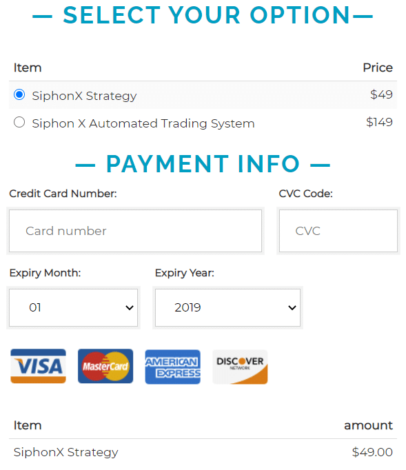 Siphon-X payment