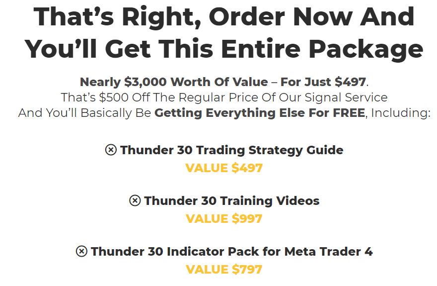 Thunder 30 Signals price