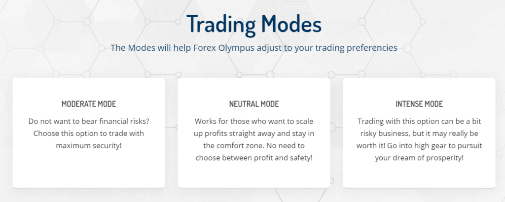 Forex Olympus trading modes