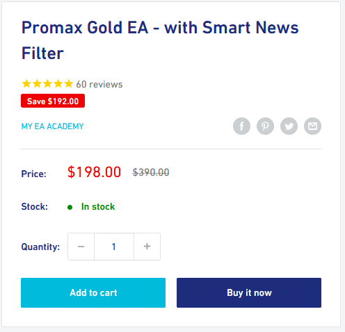 Promax Gold EA pricing