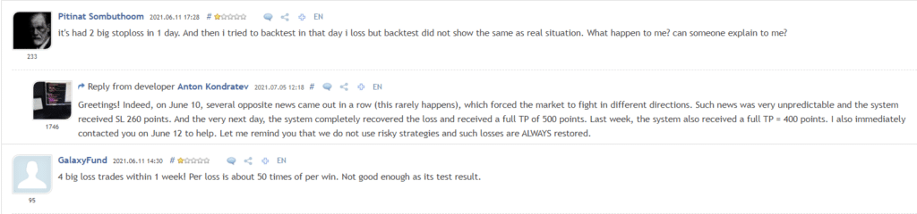 People’s testimonials on MQL5.