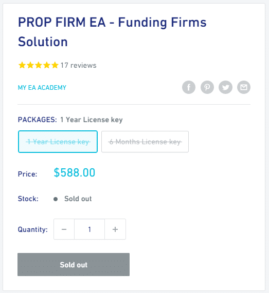 Prop Firm EA pricing.