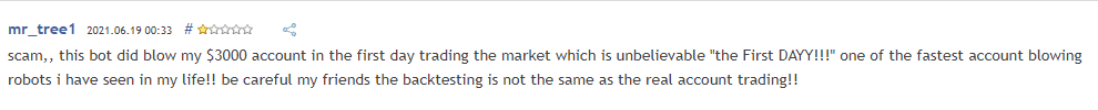 User complaining that Night Hunter PRO has blown up his account.