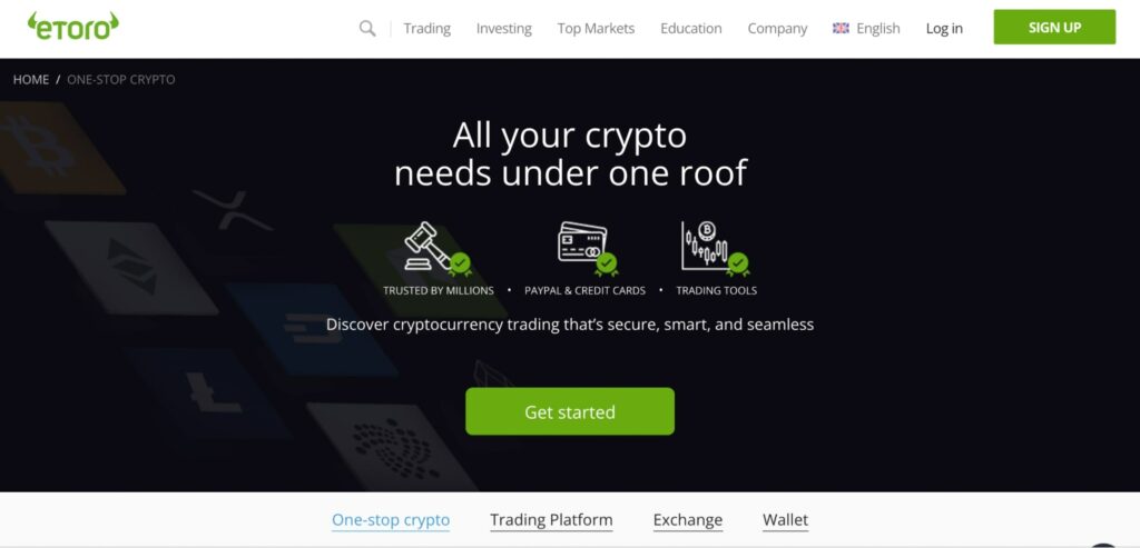 eToro crypto trading platform