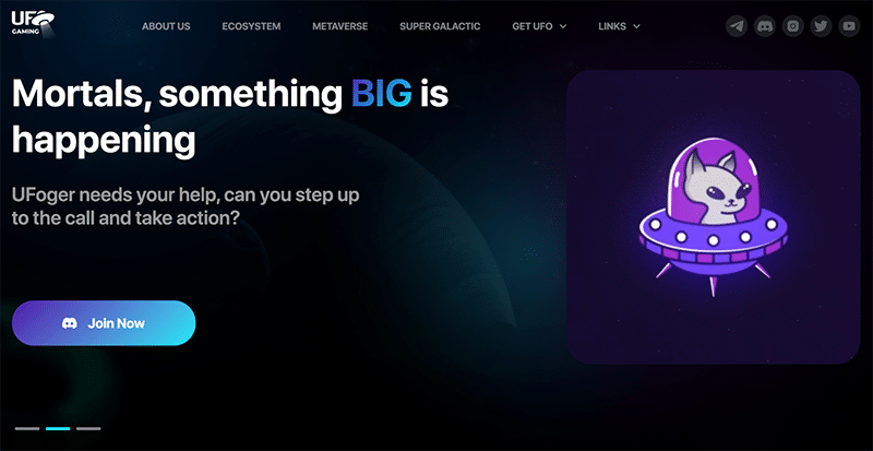 UFO Gaming’s homepage