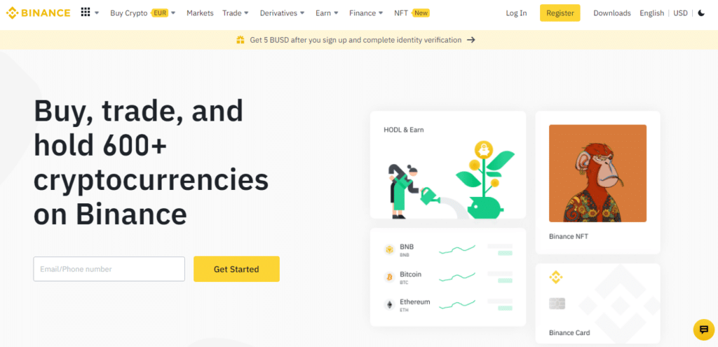 Binance home page