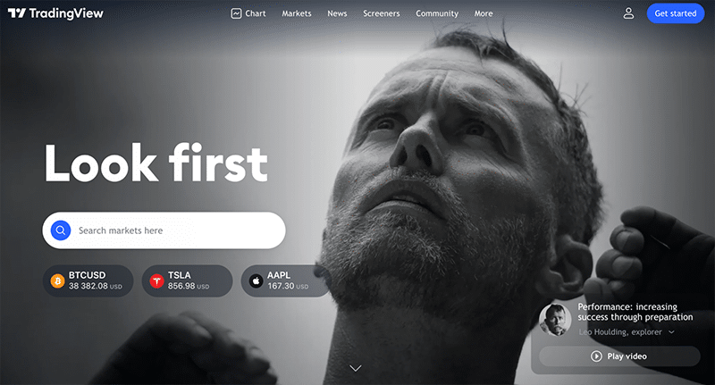 TradingView's homepage