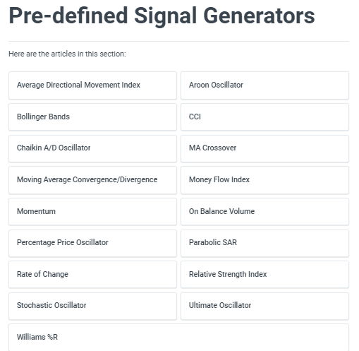 Signals of Trality bots.