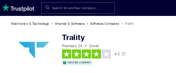 Trality’s page on Trustpilot.