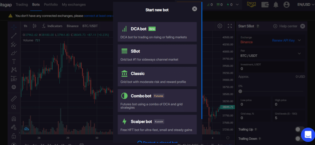 Bitsgap available bots