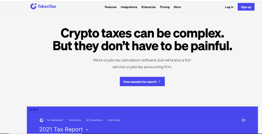 The TokenTax web page
