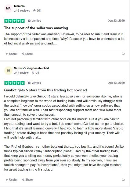 User reviews for Gunbot on Trustpilot.